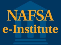 logo of e-Institute program (dark blue background, orange gold text overlay)